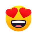 Feedback Animated Emoji Smiling Face with Heart Eyes