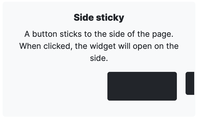 Side sticky feedback widget